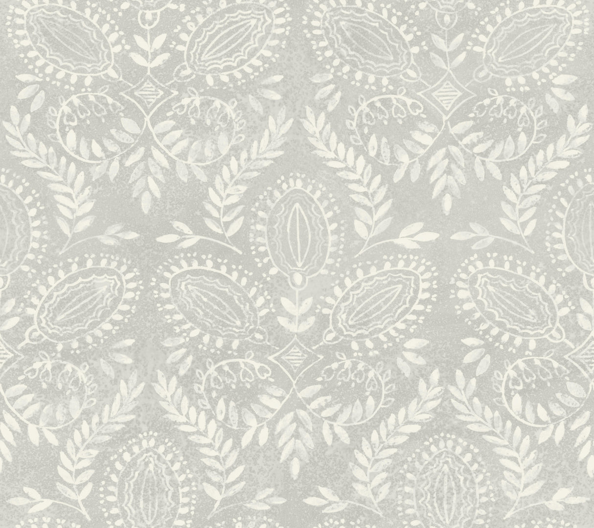 York BO6734 Laurel Damask Grey Wallpaper