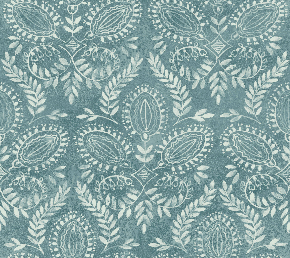 York BO6735 Laurel Damask Teal Wallpaper