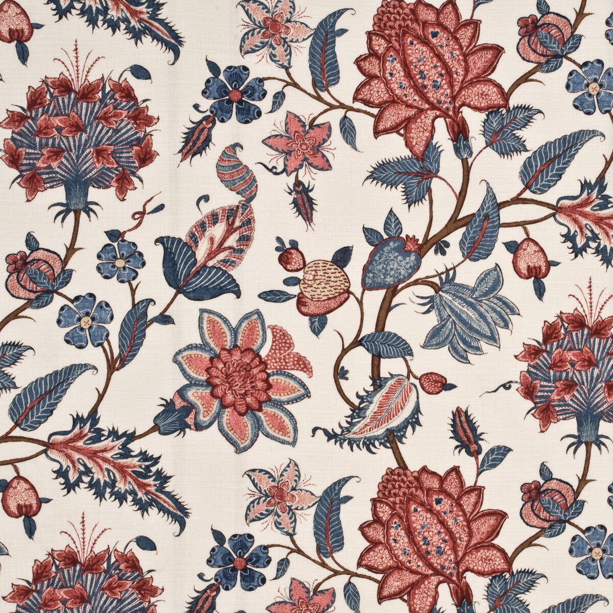 G P & J BAKER BP10022.3.0 BAKER'S INDIENNE BLUE/PINK Fabric - Eade's Wallpaper
