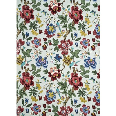 G P & J BAKER BP10464.3.0 PERSIAN POMEGRANATE AQUA/MULTI Fabric - Eade's Wallpaper