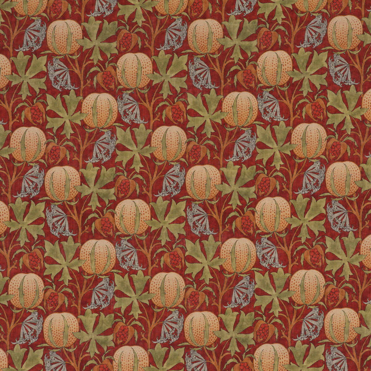 G P & J BAKER BP10621.2.0 PUMPKINS RED/GREEN Fabric - Eade's Wallpaper