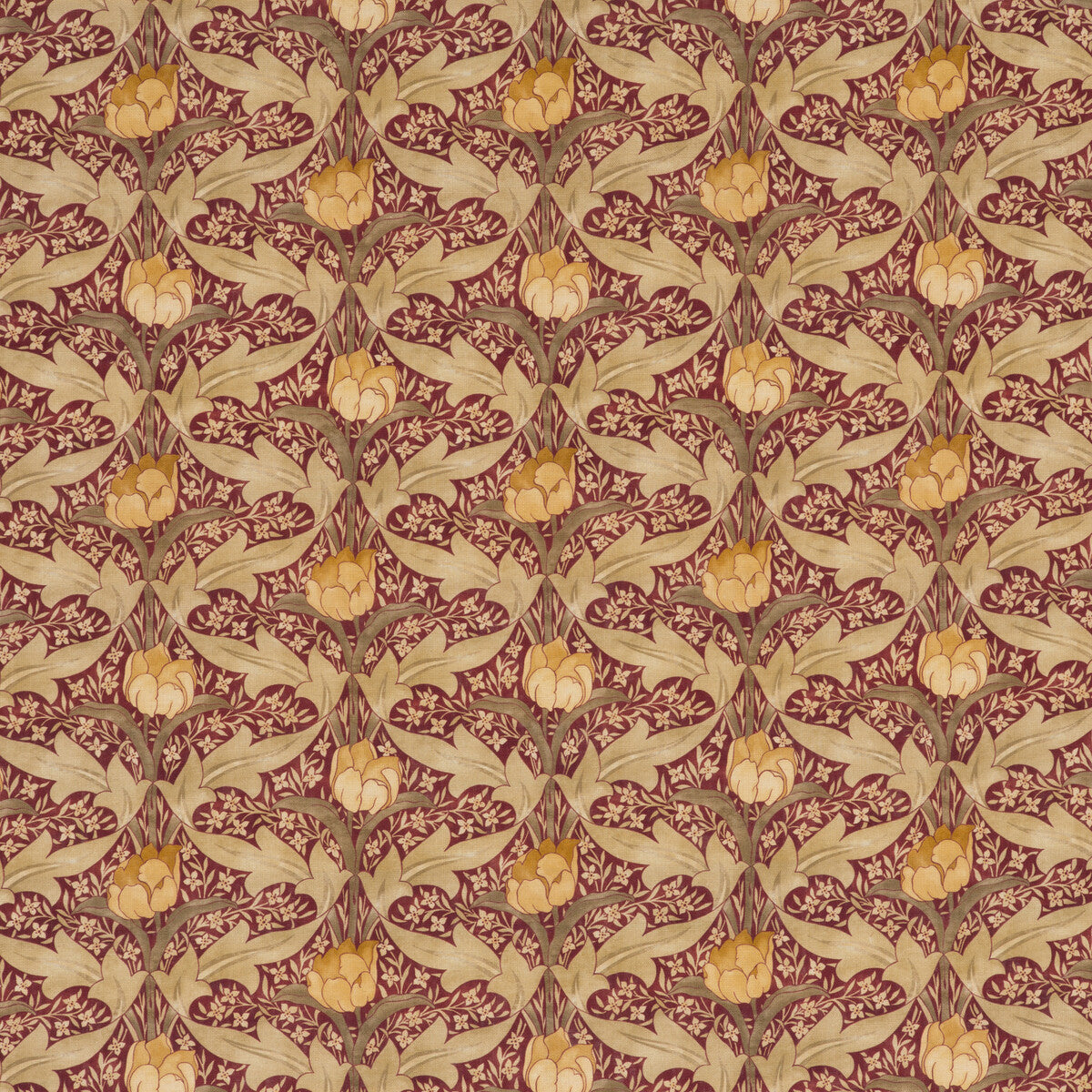 G P & J BAKER BP10622.2.0 TULIP & JASMINE RED/OCHRE Fabric - Eade's Wallpaper