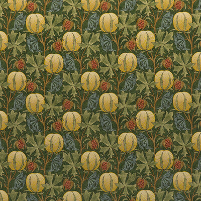 G P & J BAKER BP10625.1.0 PUMPKINS VELVET GREEN/TERRACOTTA Fabric - Eade's Wallpaper