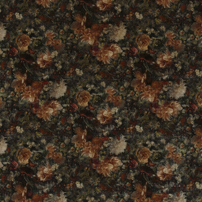 G P & J BAKER BP10642.4.0 ROYAL GARDEN VELVET AMBER/JADE Fabric - Eade's Wallpaper