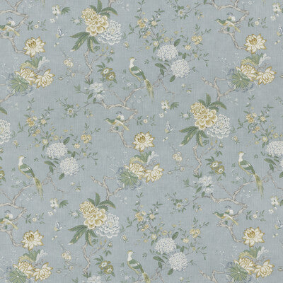 G P & J BAKER BP10771.3.0 ORIENTAL BIRD SIGNATURE SOFT BLUE Fabric - Eade's Wallpaper