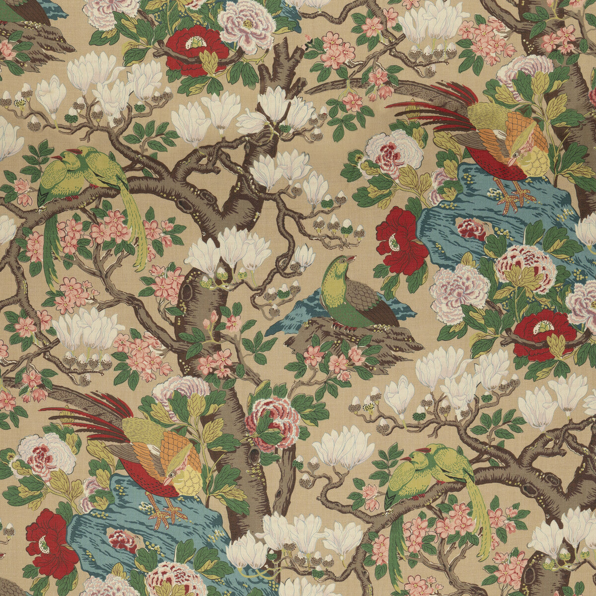 G P & J BAKER BP10773.5.0 ROCKBIRD SIGNATURE MULTI Fabric - Eade's Wallpaper