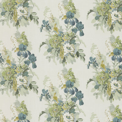 G P & J BAKER BP10774.4.0 BIRD & IRIS SOFT TEAL Fabric - Eade's Wallpaper