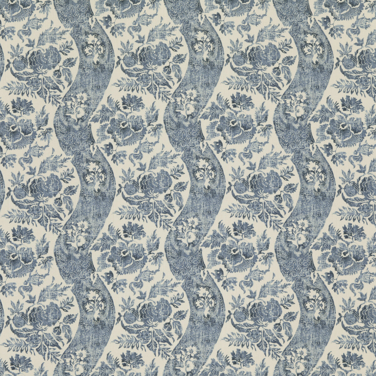 G P & J BAKER BP10776.1.0 CALDBECK INDIGO/IVORY Fabric - Eade's Wallpaper