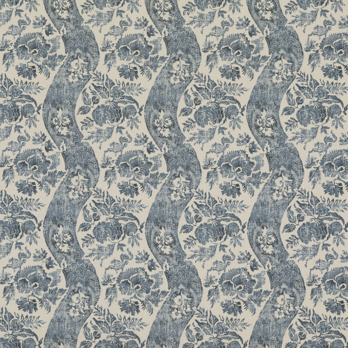 G P & J BAKER BP10776.2.0 CALDBECK INDIGO/LINEN Fabric - Eade's Wallpaper