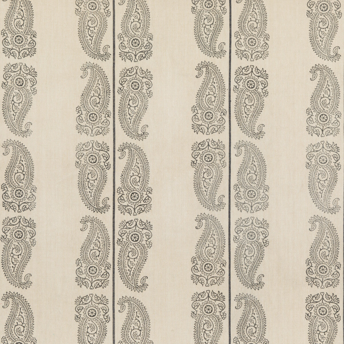 G P & J BAKER BP10796.4.0 CROMER PAISLEY CHARCOAL Fabric - Eade's Wallpaper