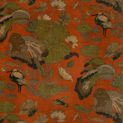 G P & J BAKER BP10814.4.0 NYMPHEUS VELVET SPICE Fabric - Eade's Wallpaper