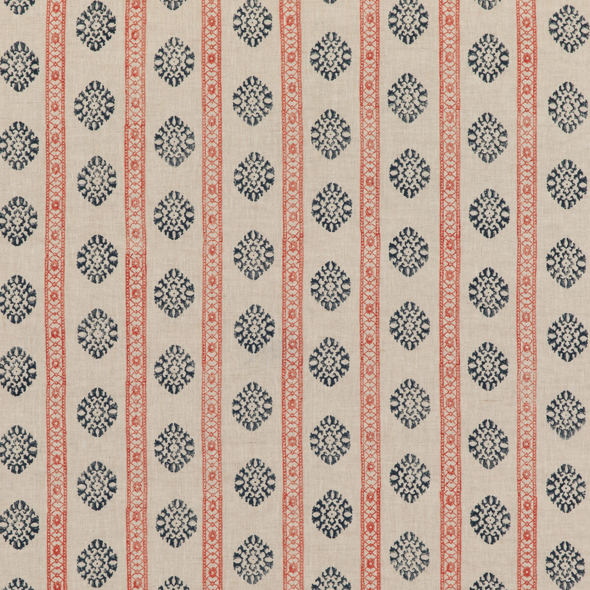G P & J BAKER BP10821.1.0 ALMA RED/INDIGO Fabric - Eade's Wallpaper