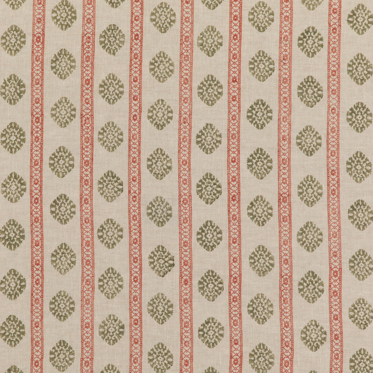 G P & J BAKER BP10821.5.0 ALMA RED/GREEN Fabric - Eade's Wallpaper