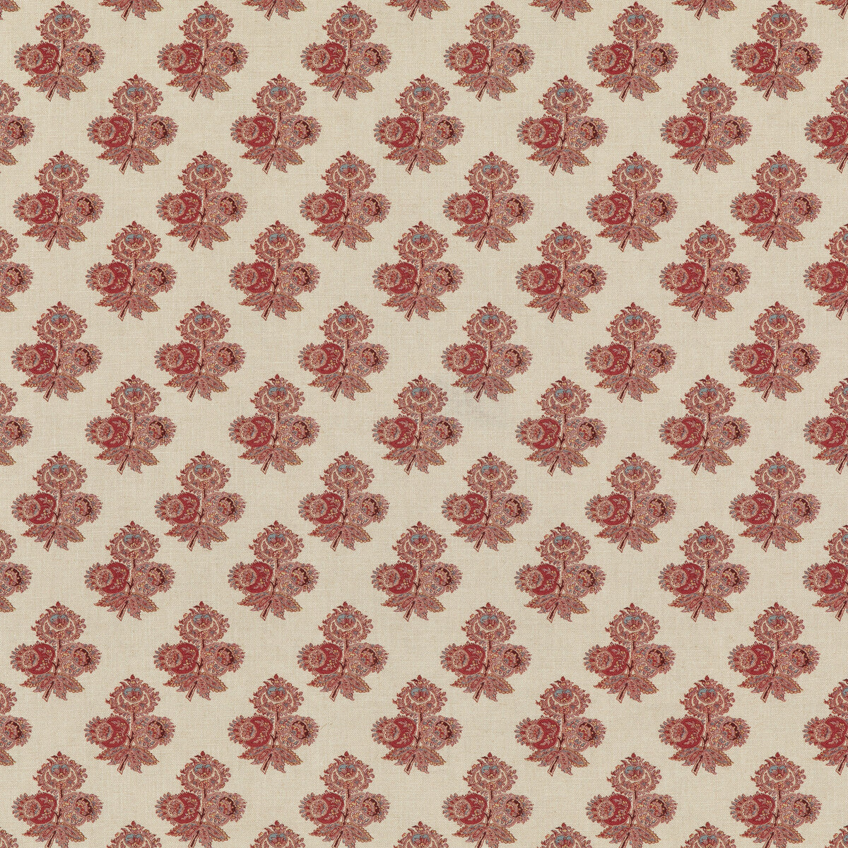 G P & J BAKER BP10823.1.0 POPPY PAISLEY RED Fabric - Eade's Wallpaper