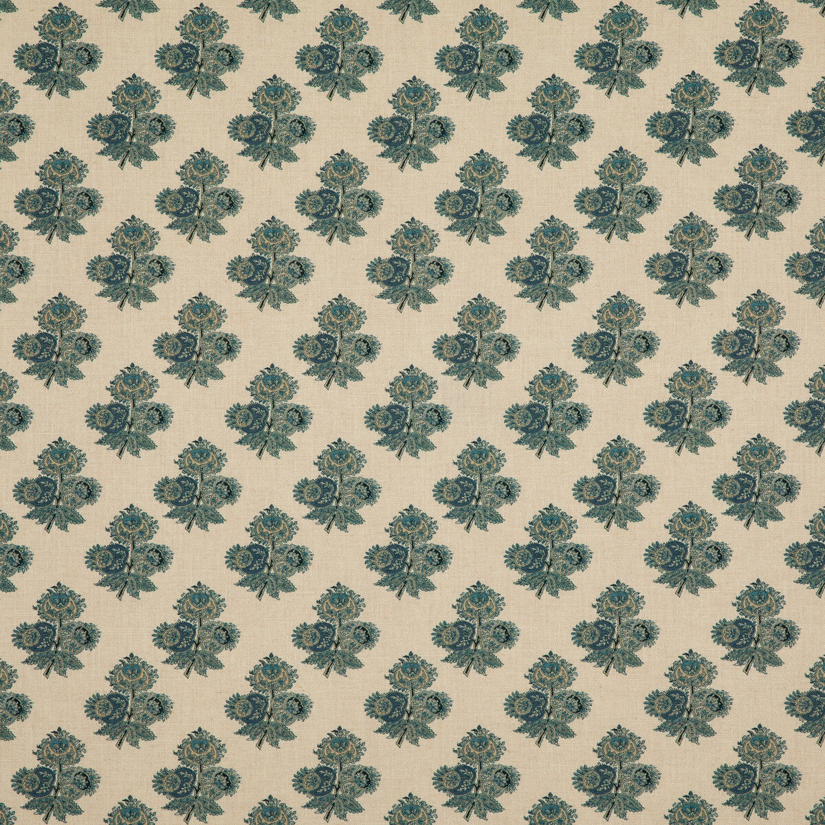 G P & J BAKER BP10823.2.0 POPPY PAISLEY INDIGO Fabric - Eade's Wallpaper