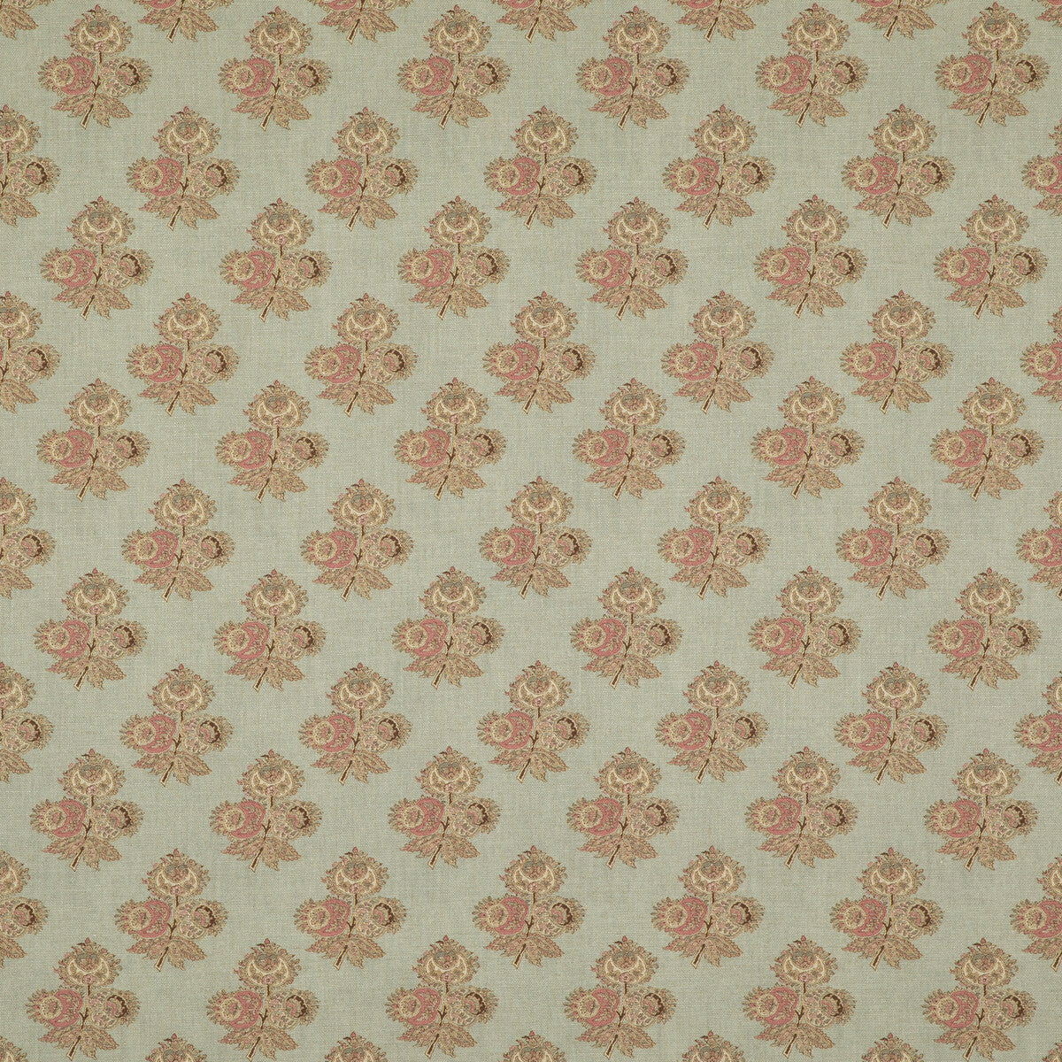 G P & J BAKER BP10823.5.0 POPPY PAISLEY AQUA Fabric - Eade's Wallpaper
