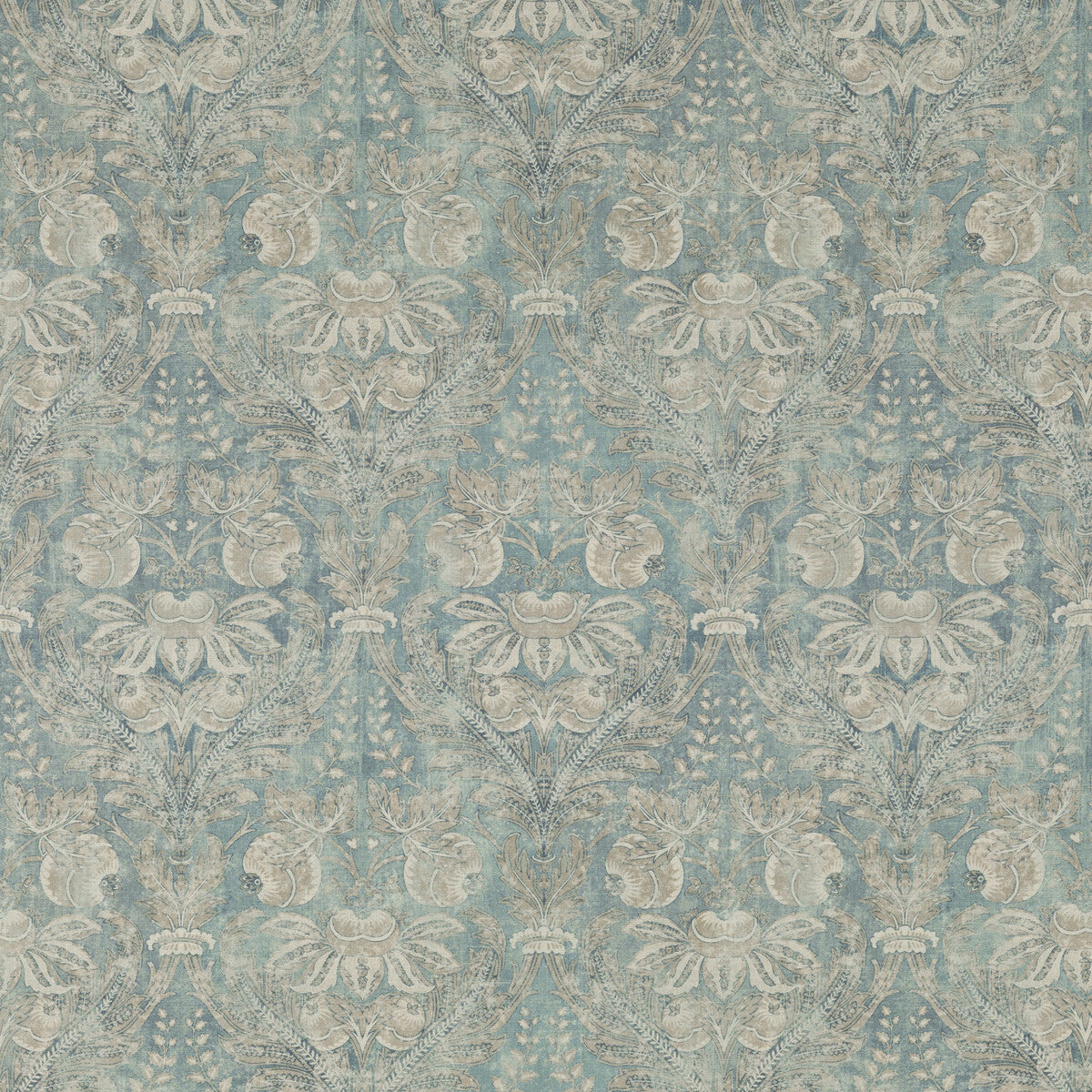 G P & J BAKER BP10828.1.0 LAPURA DAMASK BLUE Fabric - Eade's Wallpaper