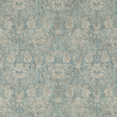 G P & J BAKER BP10828.1.0 LAPURA DAMASK BLUE Fabric - Eade's Wallpaper