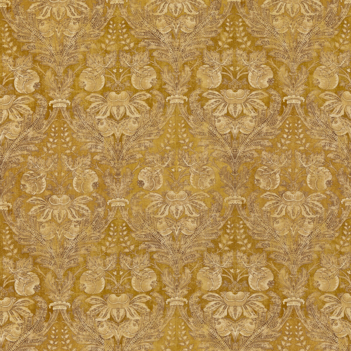 G P & J BAKER BP10828.2.0 LAPURA DAMASK OCHRE Fabric - Eade's Wallpaper