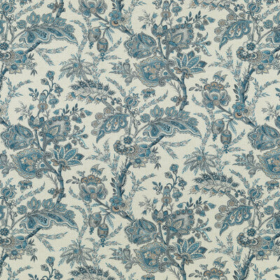 G P & J BAKER BP10830.2.0 JEWEL INDIENNE BLUE/SAND Fabric - Eade's Wallpaper