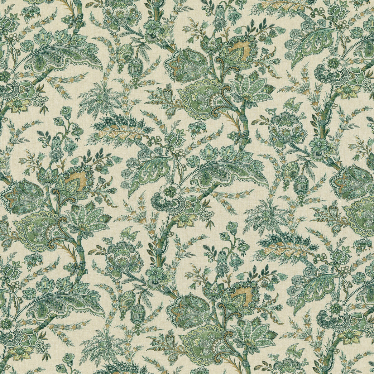 G P & J BAKER BP10830.3.0 JEWEL INDIENNE EMERALD Fabric - Eade's Wallpaper