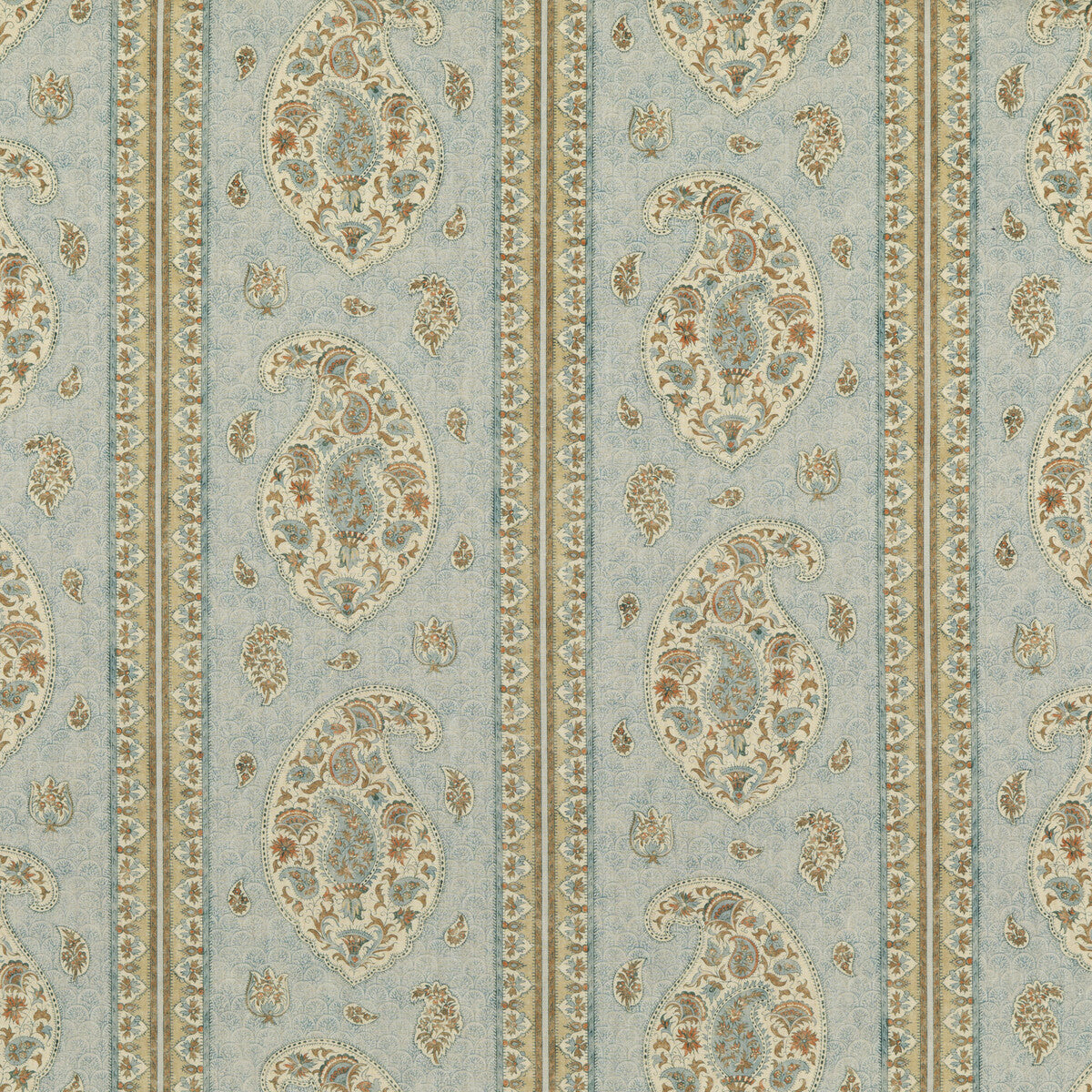 G P & J BAKER BP10831.4.0 COROMANDEL BLUE/SAND Fabric - Eade's Wallpaper