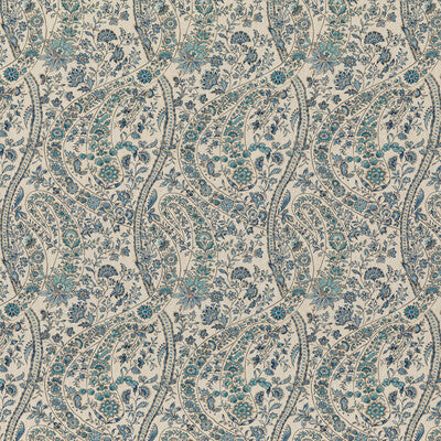 G P & J BAKER BP10835.1.0 BUKHARA PAISLEY BLUE Fabric - Eade's Wallpaper