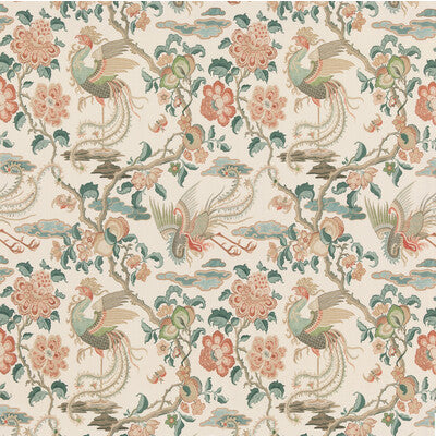 G P & J BAKER BP10852.3.0 CHIFU TEAL Fabric - Eade's Wallpaper