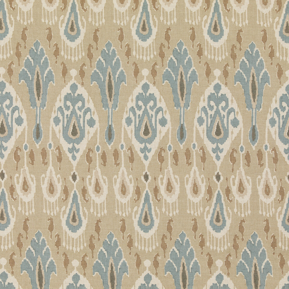 G P & J BAKER BP10853.2.0 IKAT BOKHARA SAND Fabric - Eade's Wallpaper