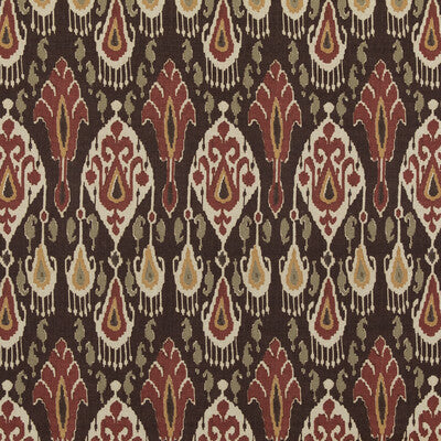 G P & J BAKER BP10853.6.0 IKAT BOKHARA ESPRESSO Fabric - Eade's Wallpaper