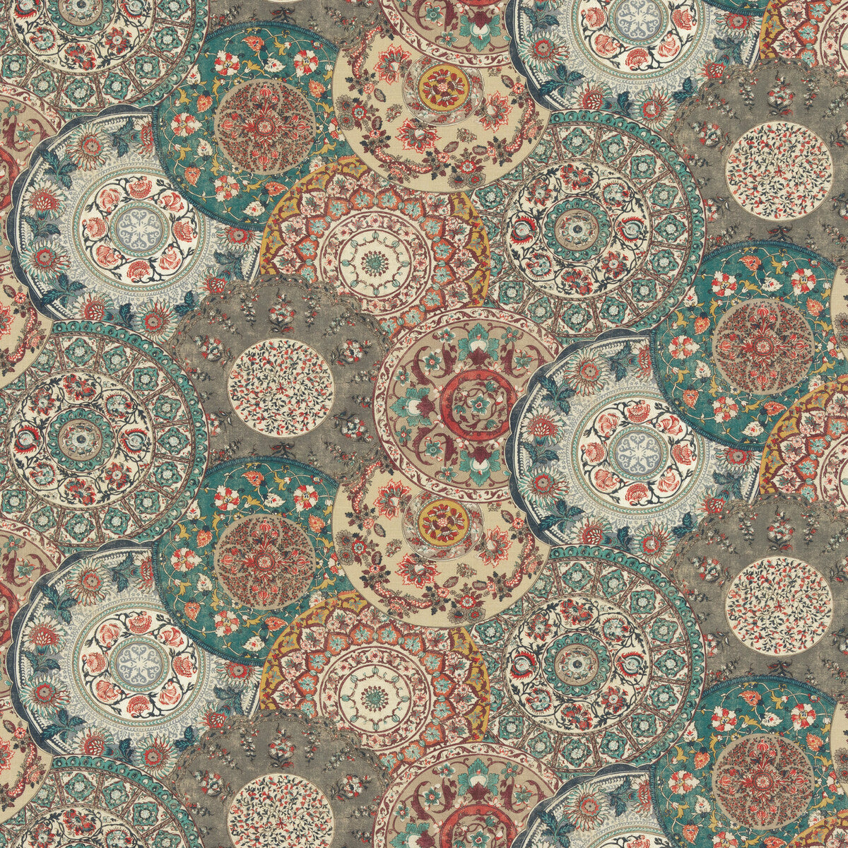 G P & J BAKER BP10856.3.0 IMARI TEAL Fabric - Eade's Wallpaper
