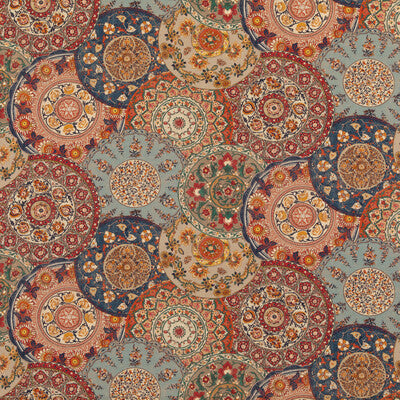 G P & J BAKER BP10856.4.0 IMARI RED/INDIGO Fabric - Eade's Wallpaper