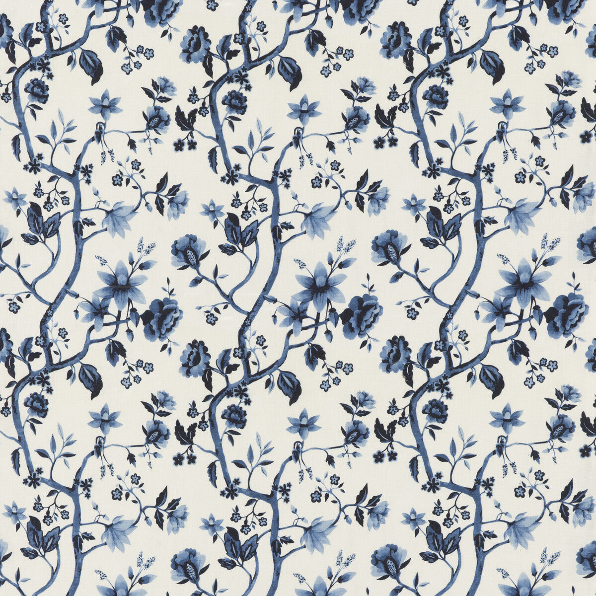 G P & J BAKER BP10910.1.0 PETWORTH INDIGO Fabric - Eade's Wallpaper