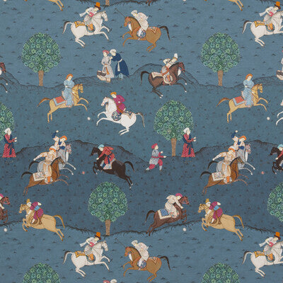 G P & J BAKER BP10925.1.0 CASPIAN INDIGO/RED Fabric - Eade's Wallpaper