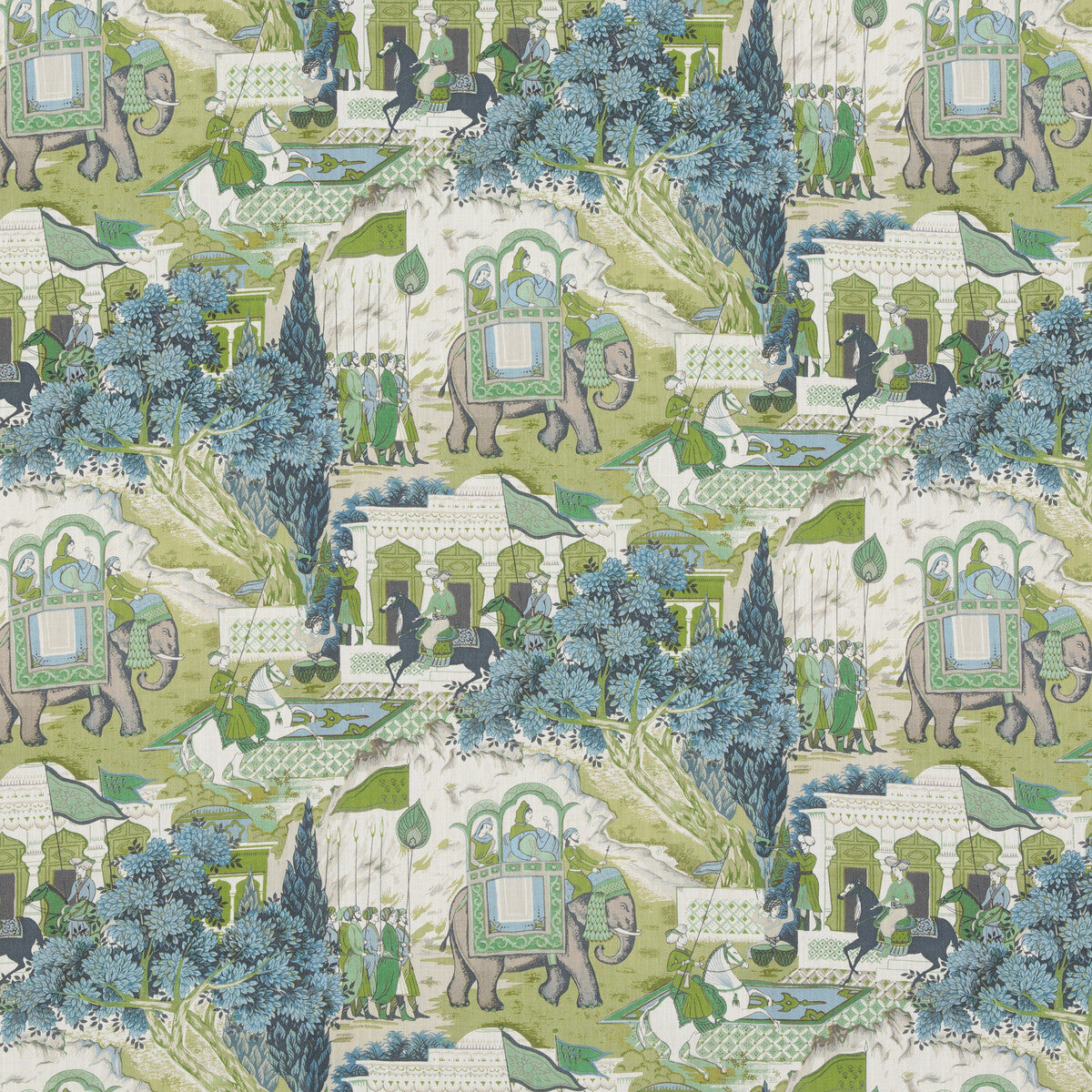 G P & J BAKER BP10927.2.0 SHALIMAR TEAL Fabric - Eade's Wallpaper