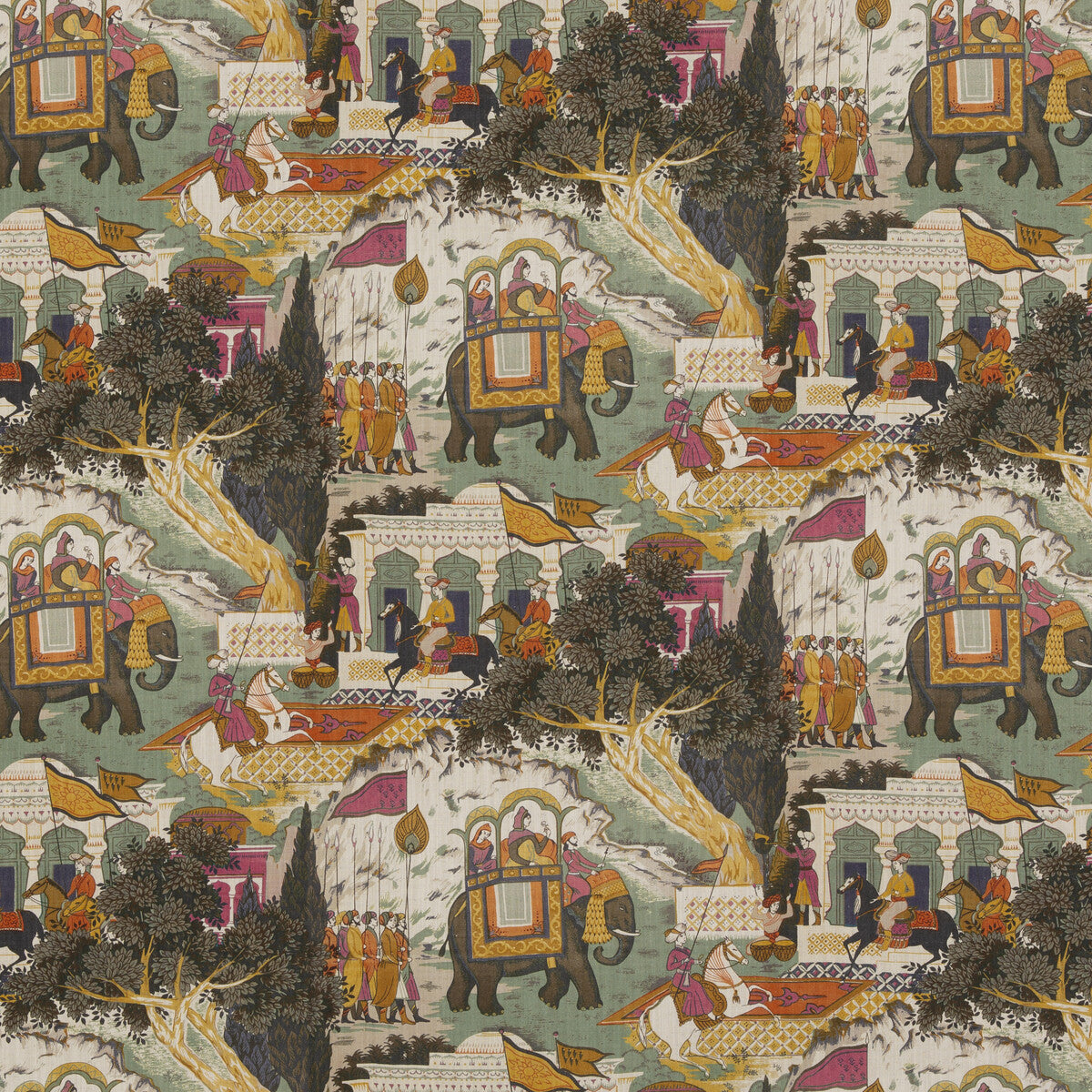 G P & J BAKER BP10927.3.0 SHALIMAR AQUA Fabric - Eade's Wallpaper