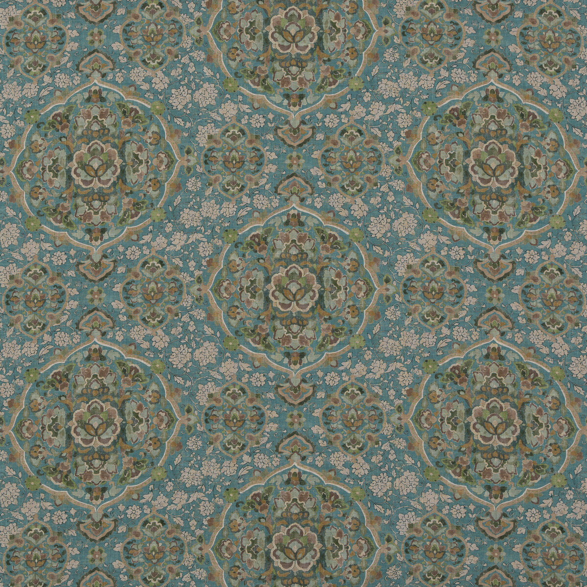 G P & J BAKER BP10928.2.0 KIANA TEAL Fabric - Eade's Wallpaper