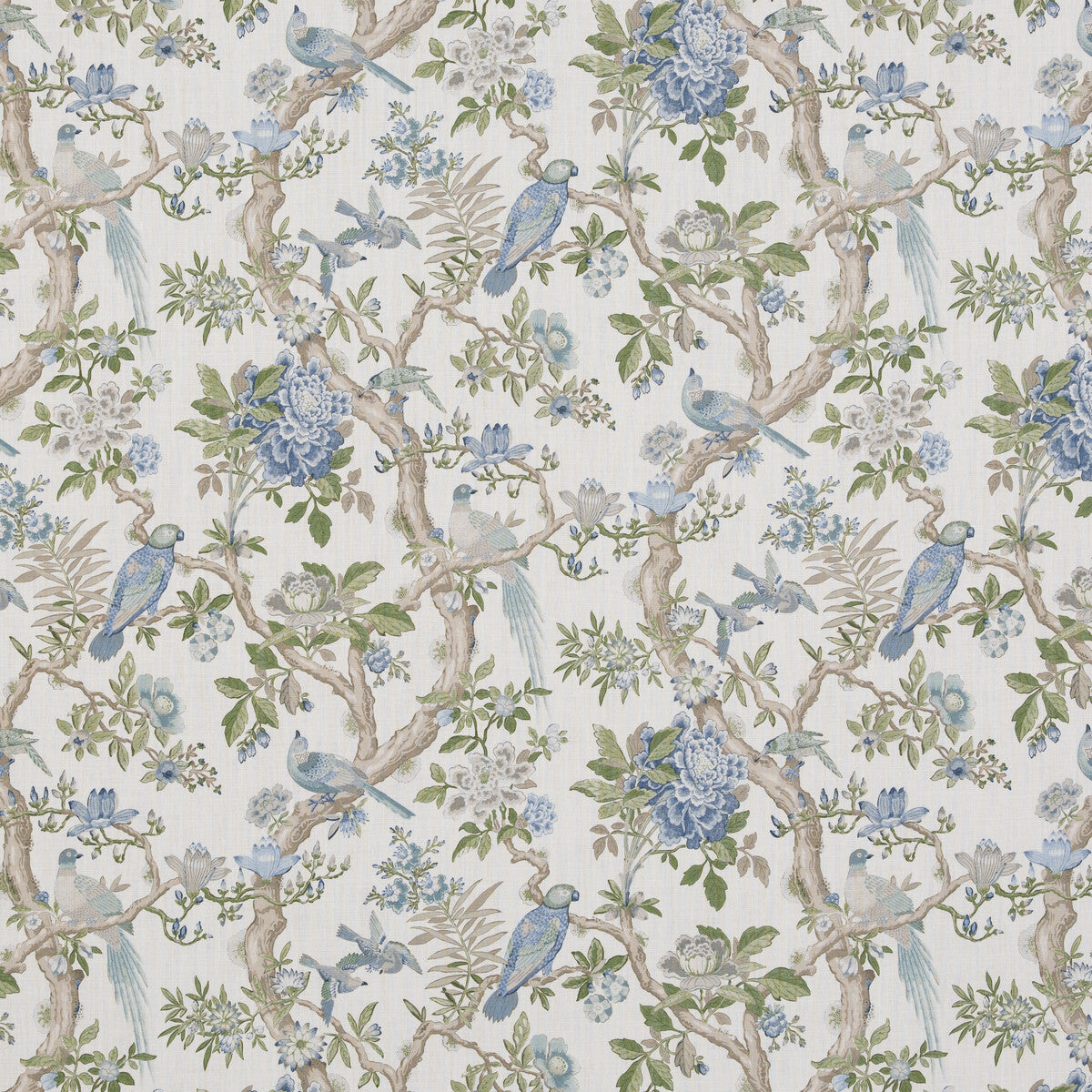 G P & J BAKER BP10948.1.0 ELTHAM BLUE Fabric - Eade's Wallpaper