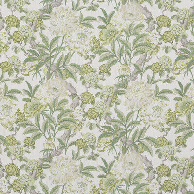 G P & J BAKER BP10950.3.0 SUMMER PEONY GREEN Fabric - Eade's Wallpaper