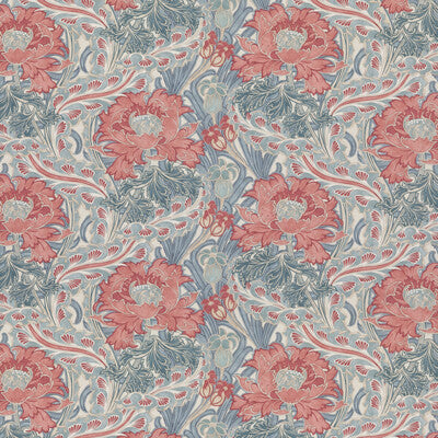 G P & J BAKER BP10969.2.0 BRANTWOOD COTTON TEAL Fabric - Eade's Wallpaper