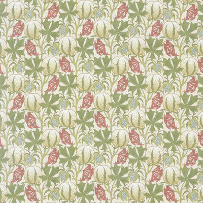 G P & J BAKER BP10973.1.0 PUMPKINS COTTON CORAL/GREEN Fabric - Eade's Wallpaper