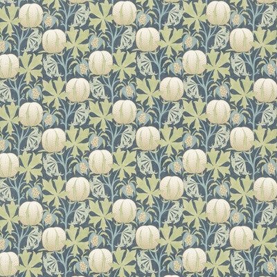 G P & J BAKER BP10973.2.0 PUMPKINS COTTON GREEN/BLUE Fabric - Eade's Wallpaper