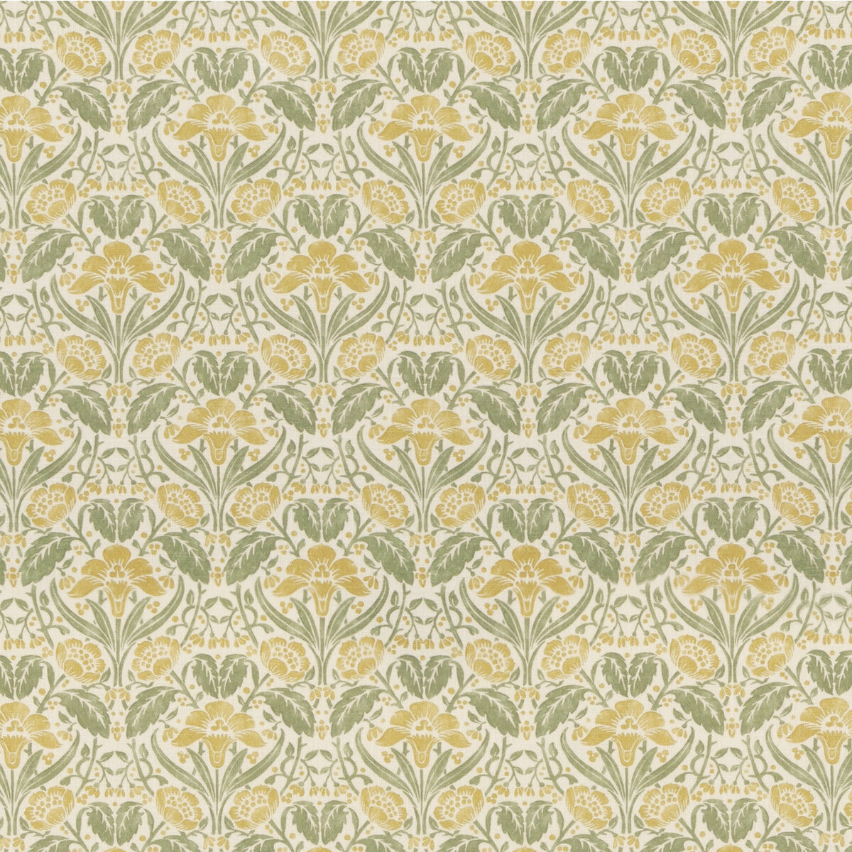 G P & J BAKER BP10979.2.0 IRIS MEADOW YELLOW/GREEN Fabric - Eade's Wallpaper