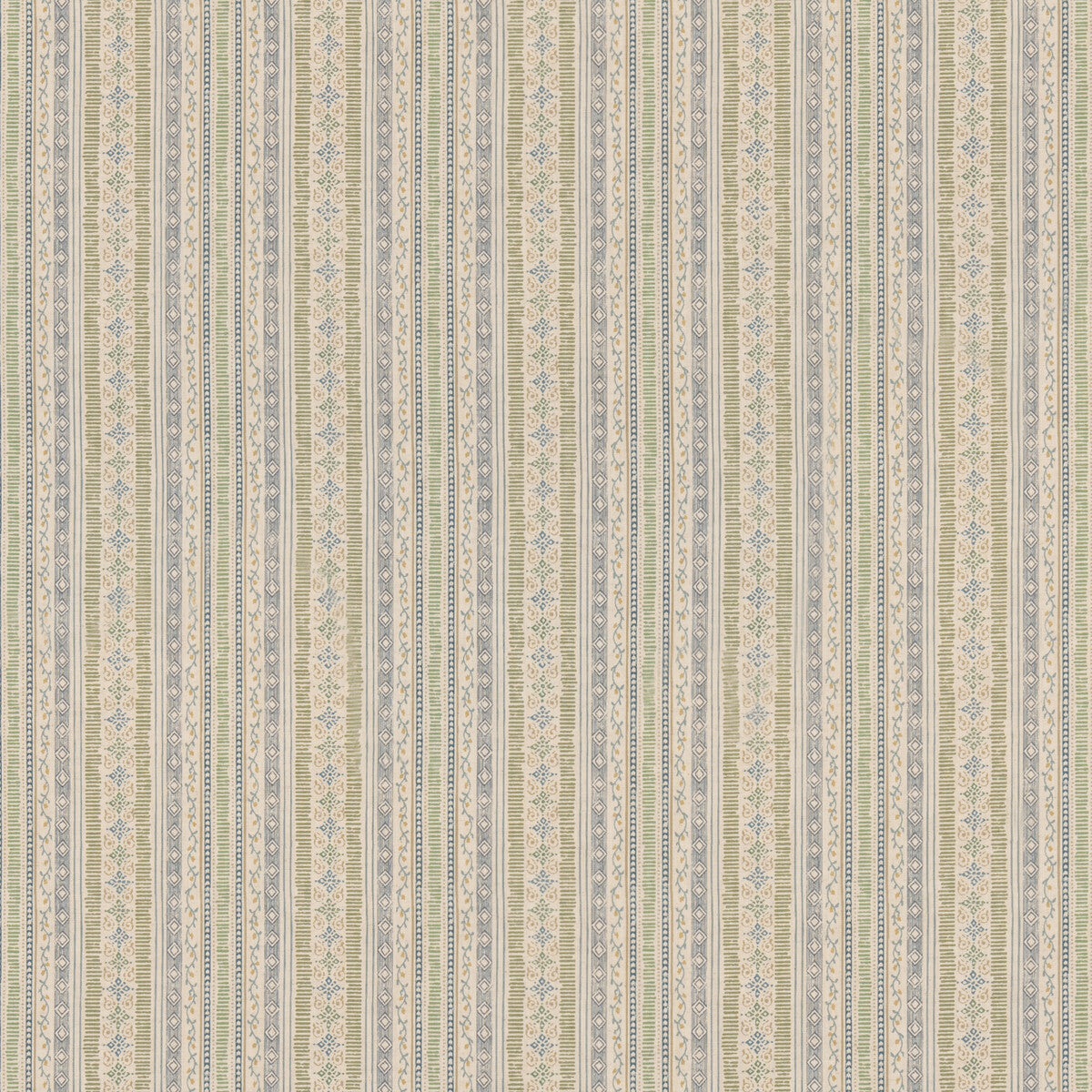 G P & J BAKER BP11005.2.0 COMPTON GREEN/BLUE Fabric - Eade's Wallpaper