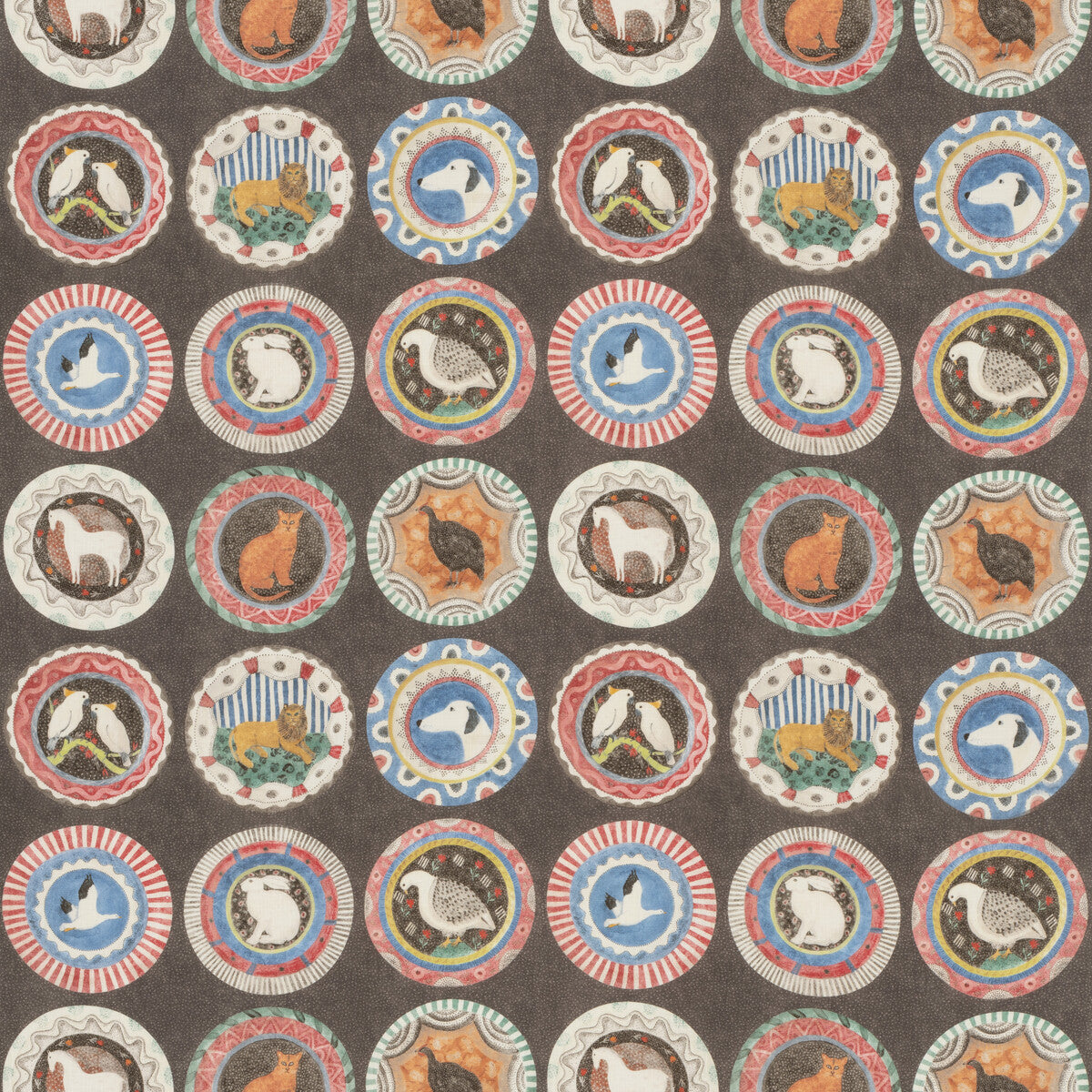 G P & J BAKER BP11047.2.0 ROBINA'S DINNER PARTY COCOA Fabric - Eade's Wallpaper