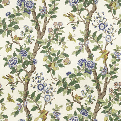 G P & J BAKER BP11072.2.0 ELDON BLUE/GREEN Fabric - Eade's Wallpaper