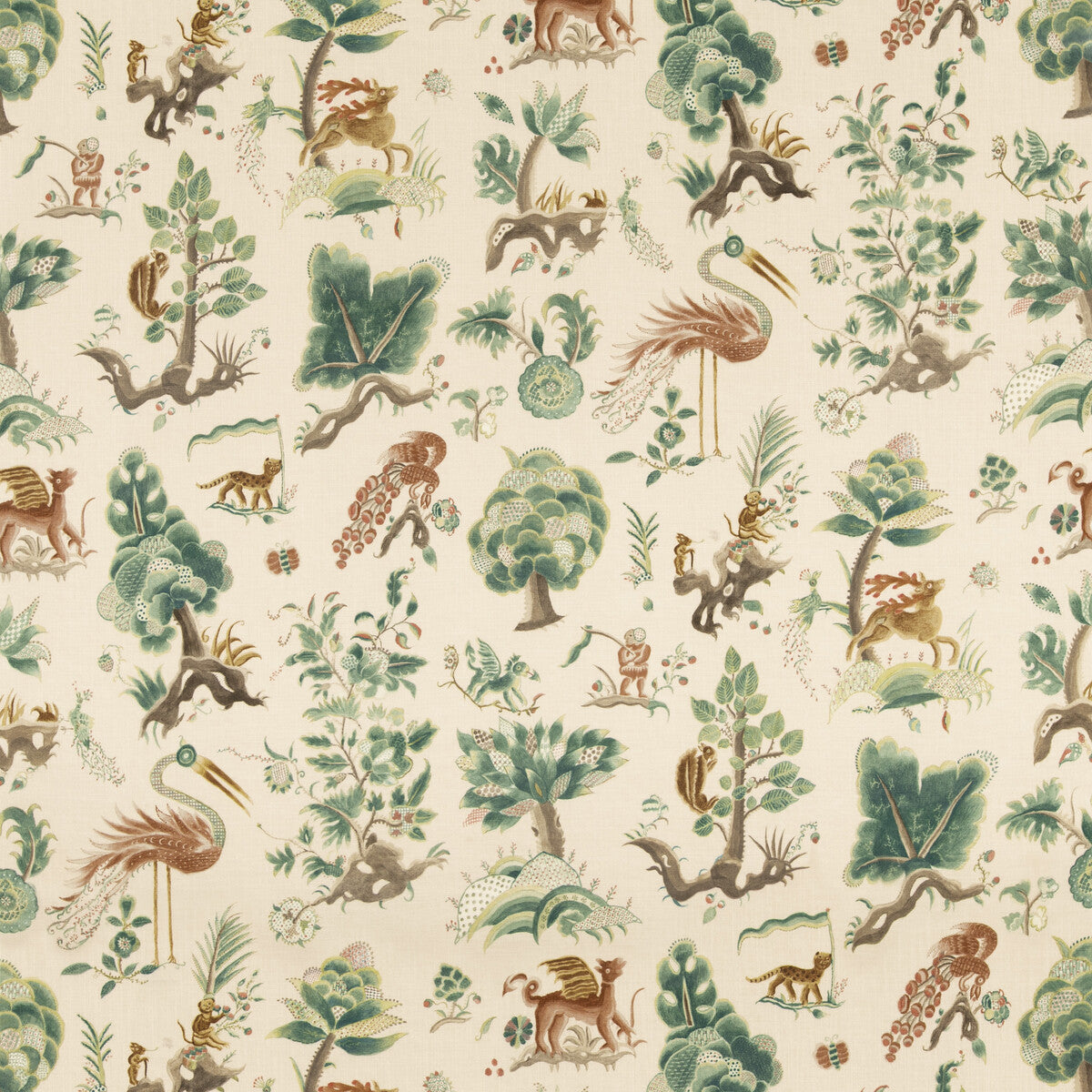 G P & J BAKER BP11073.3.0 GERTRUDE PLASTER/SAGE Fabric - Eade's Wallpaper