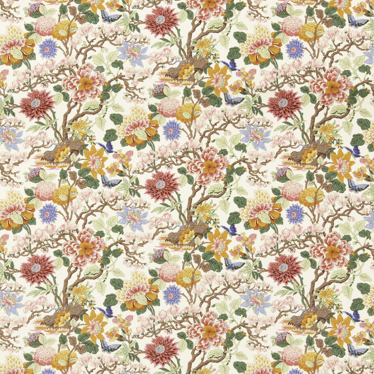 G P & J BAKER BP11075.4.0 LITTLE MAGNOLIA PINK/ORANGE Fabric - Eade's Wallpaper