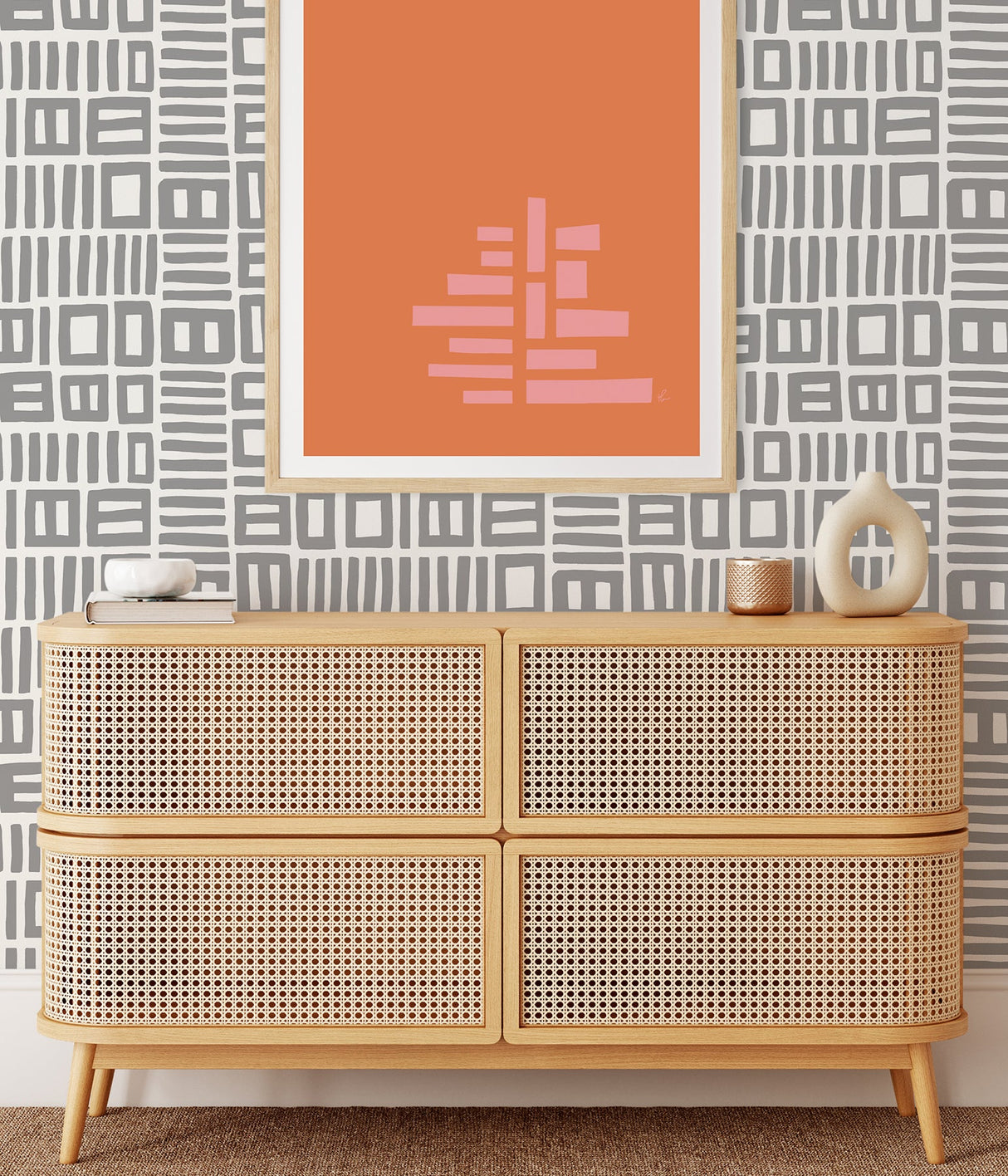 Black Pepper Paperie BPS4057 Grey Traverse Peel & Stick Wallpaper