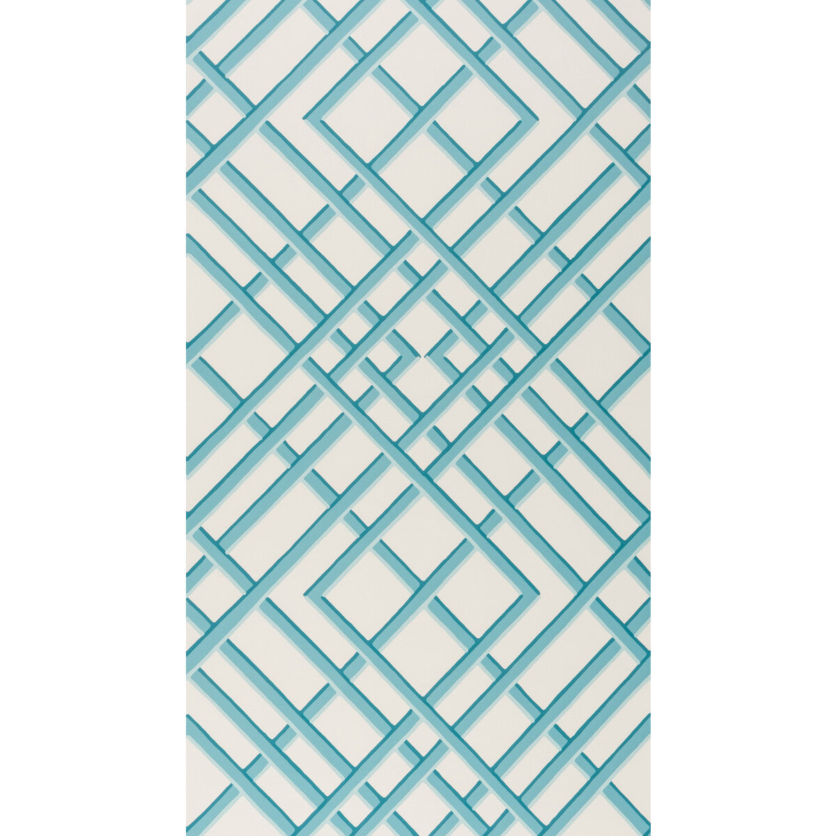 BRUNSCHWIG & FILS BR-60100.513.0 TREILLAGE SIDEWALL AQUA Wallpaper - Eade's Wallpaper